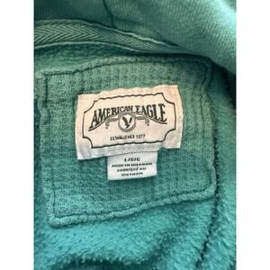 American Eagle Oversized Hoodie With Side Slits Large Green